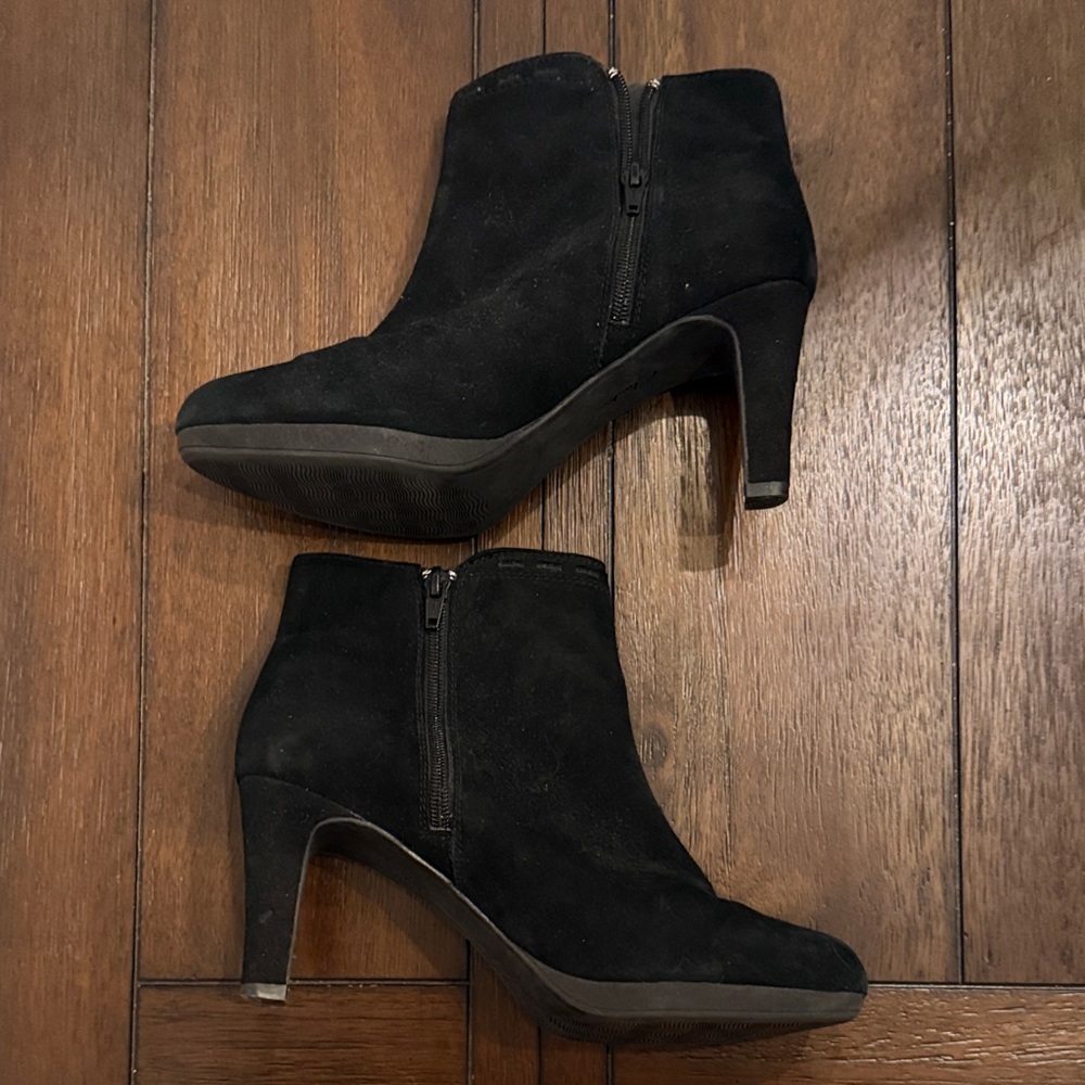 Black Suede Heeled Boots